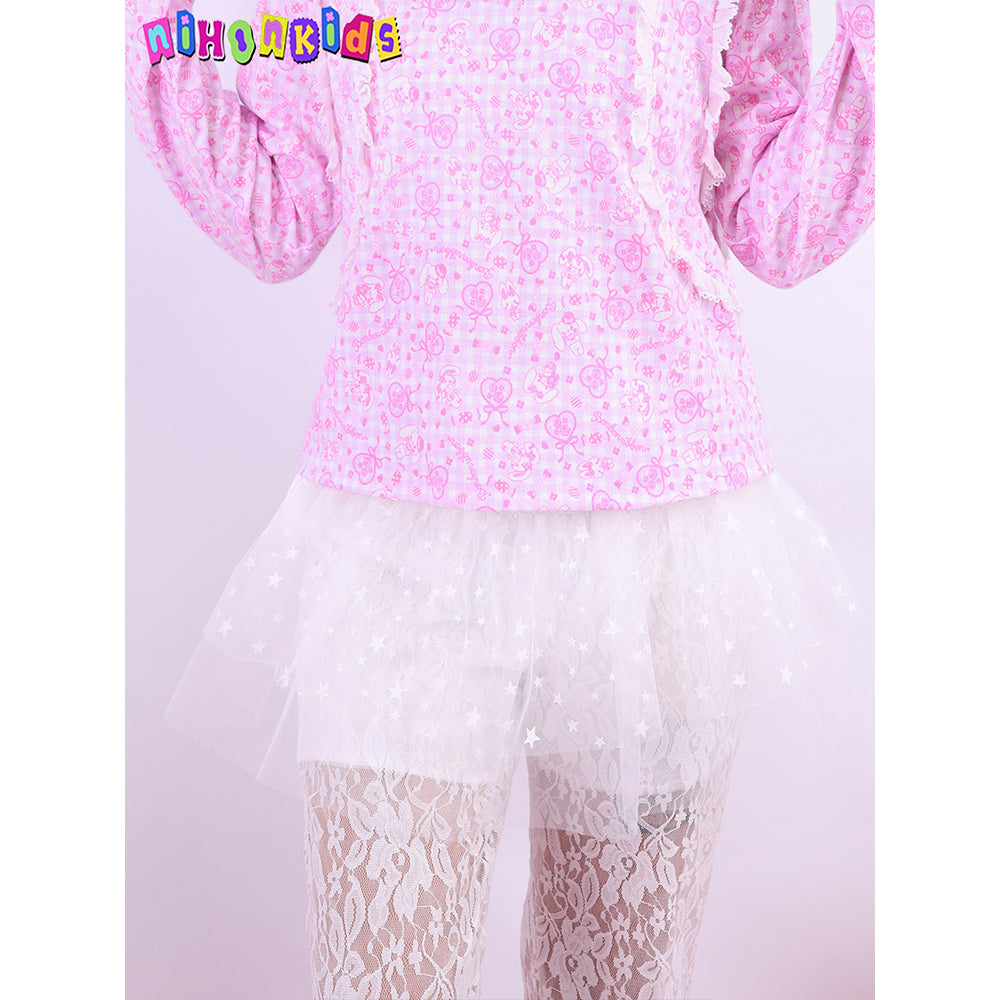 Star Mesh Layered Half Skirt(Handmade)