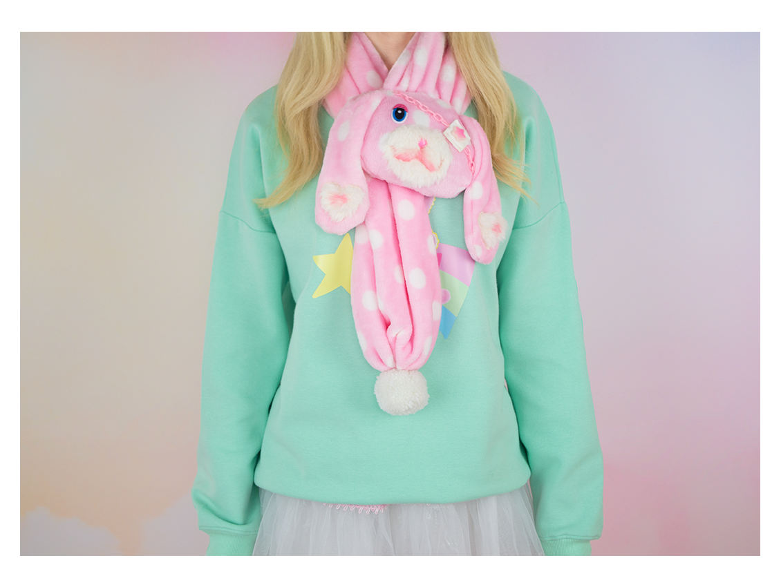 Polka Dot Bunny Scarf (Handmade)