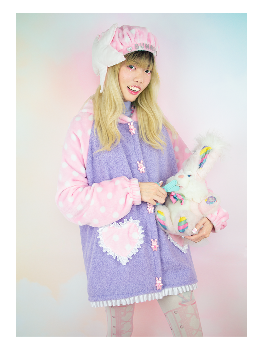 Plush Polka Dot Bunny Jacket (Handmade)