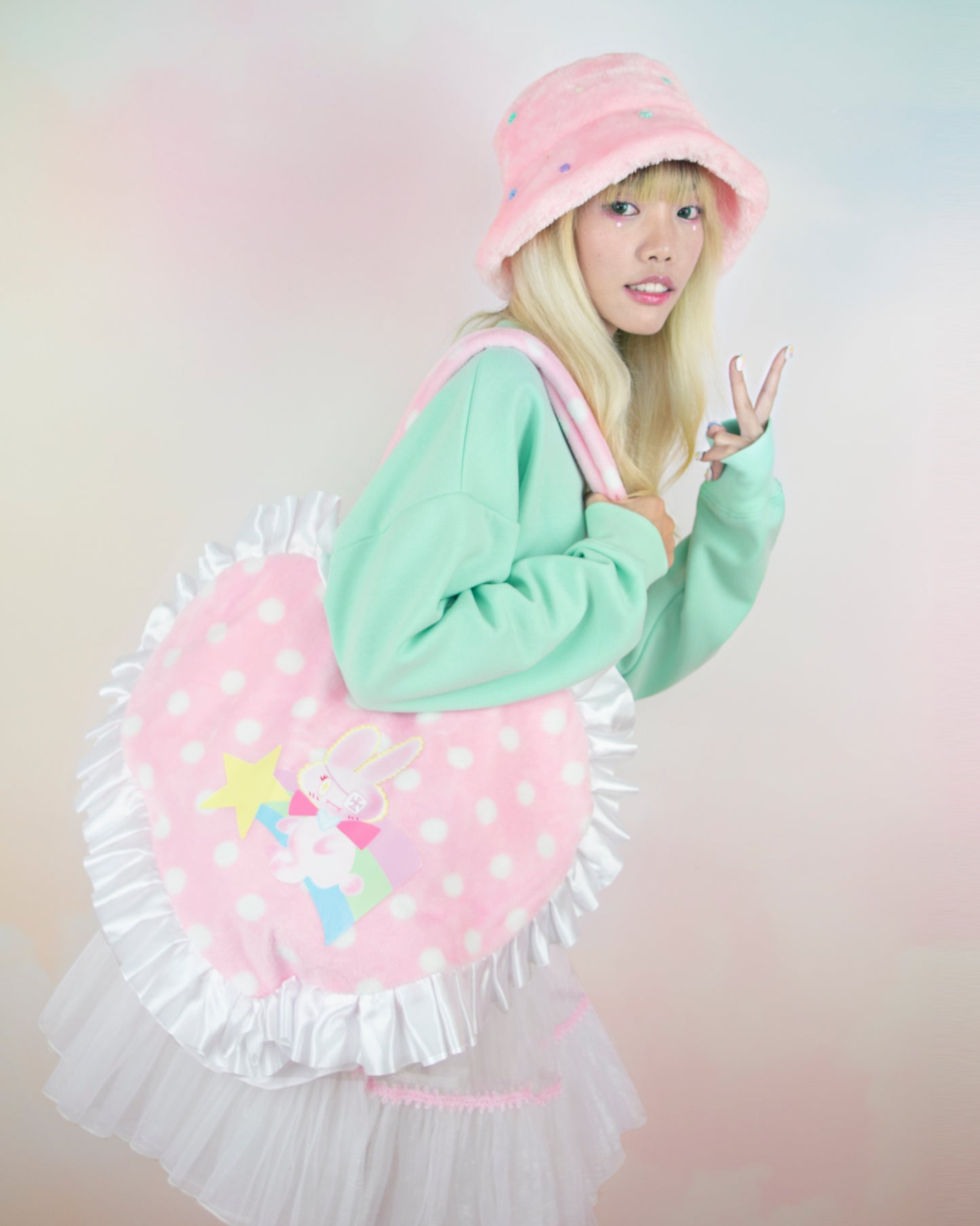 Polka Dot Bunny Love Bag (Handmade)