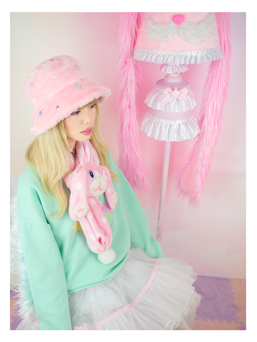 Polka Dot Bunny Scarf (Handmade)