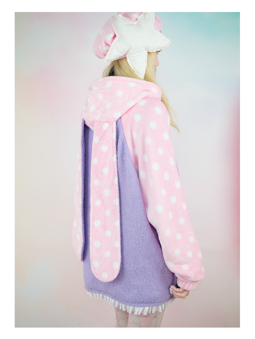 Plush Polka Dot Bunny Jacket (Handmade)