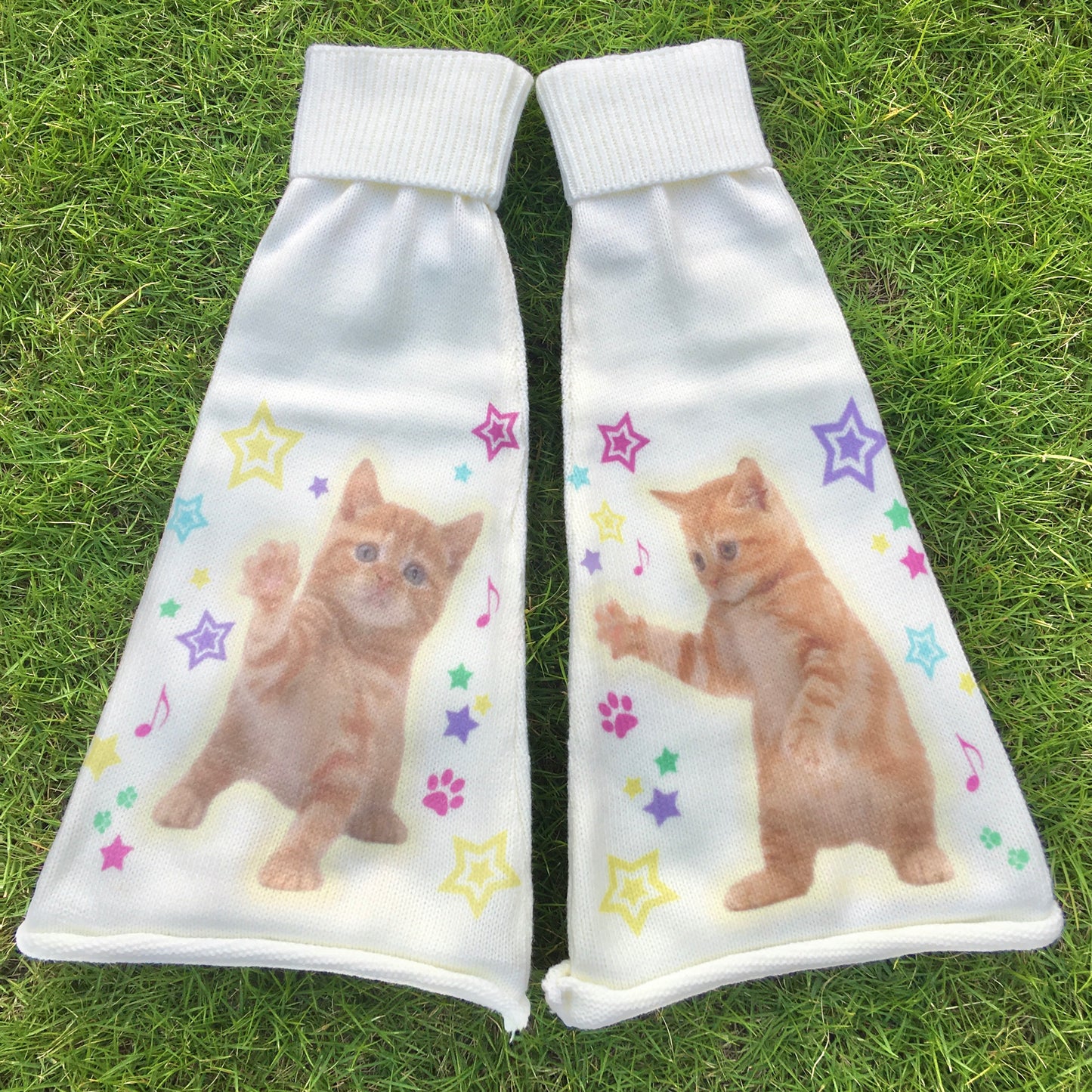 Happy Kittens Wool Stocking leg warmer