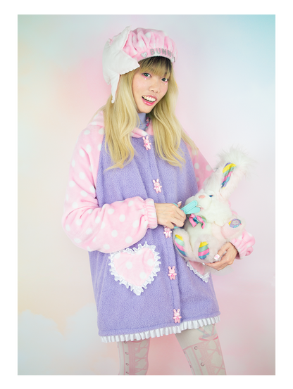 Plush Polka Dot Bunny Jacket (Handmade)