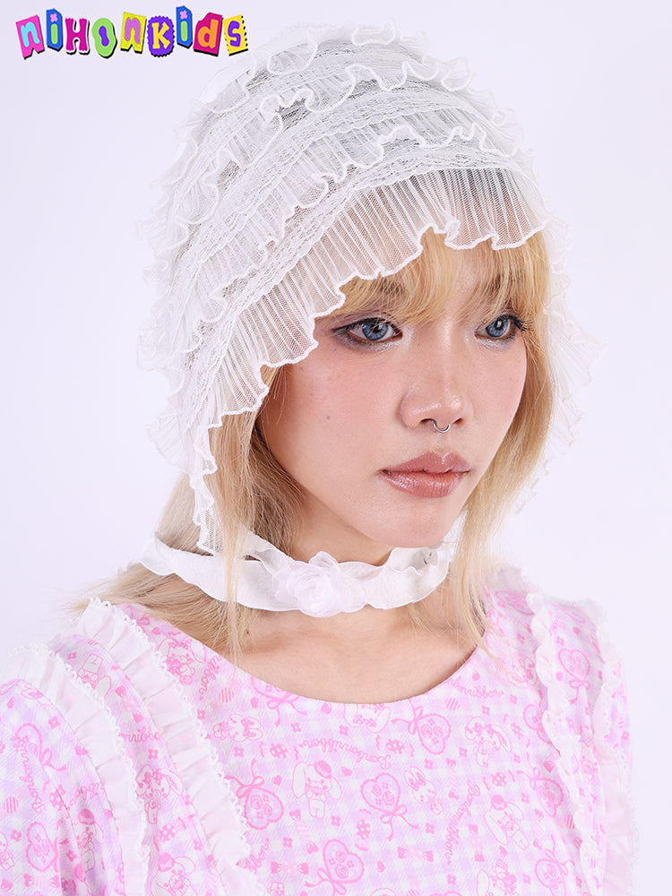 Lace Rose Bandana Hat