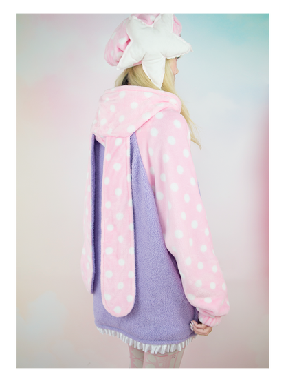 Plush Polka Dot Bunny Jacket (Handmade)
