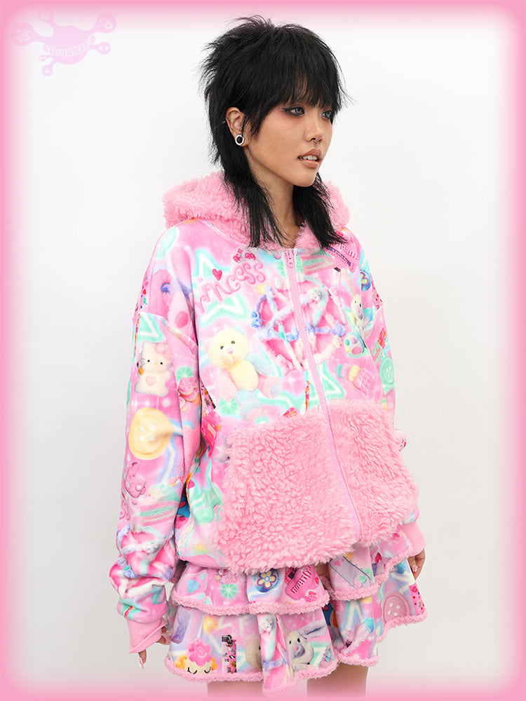 Millennium Retro Doll Pink Furry Hat Coat